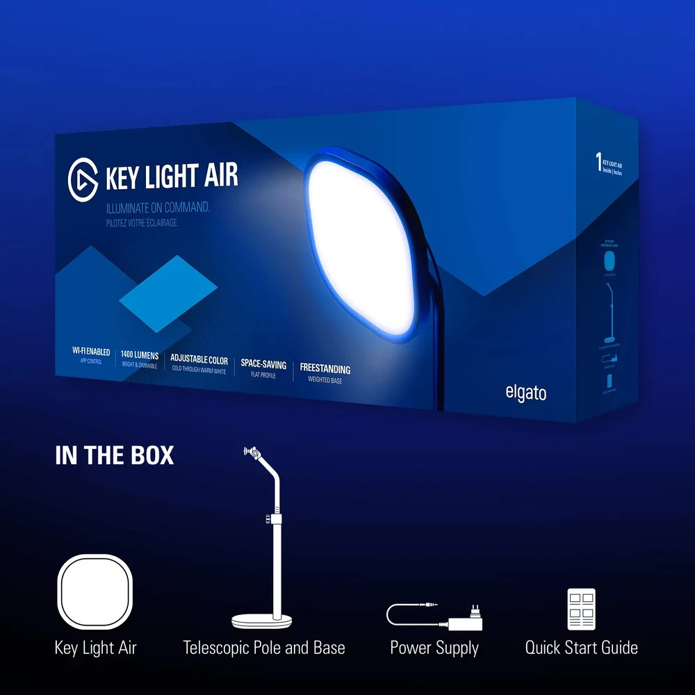 Купити Настільна лампа для стрімінгу Elgato Key Light Air Black по